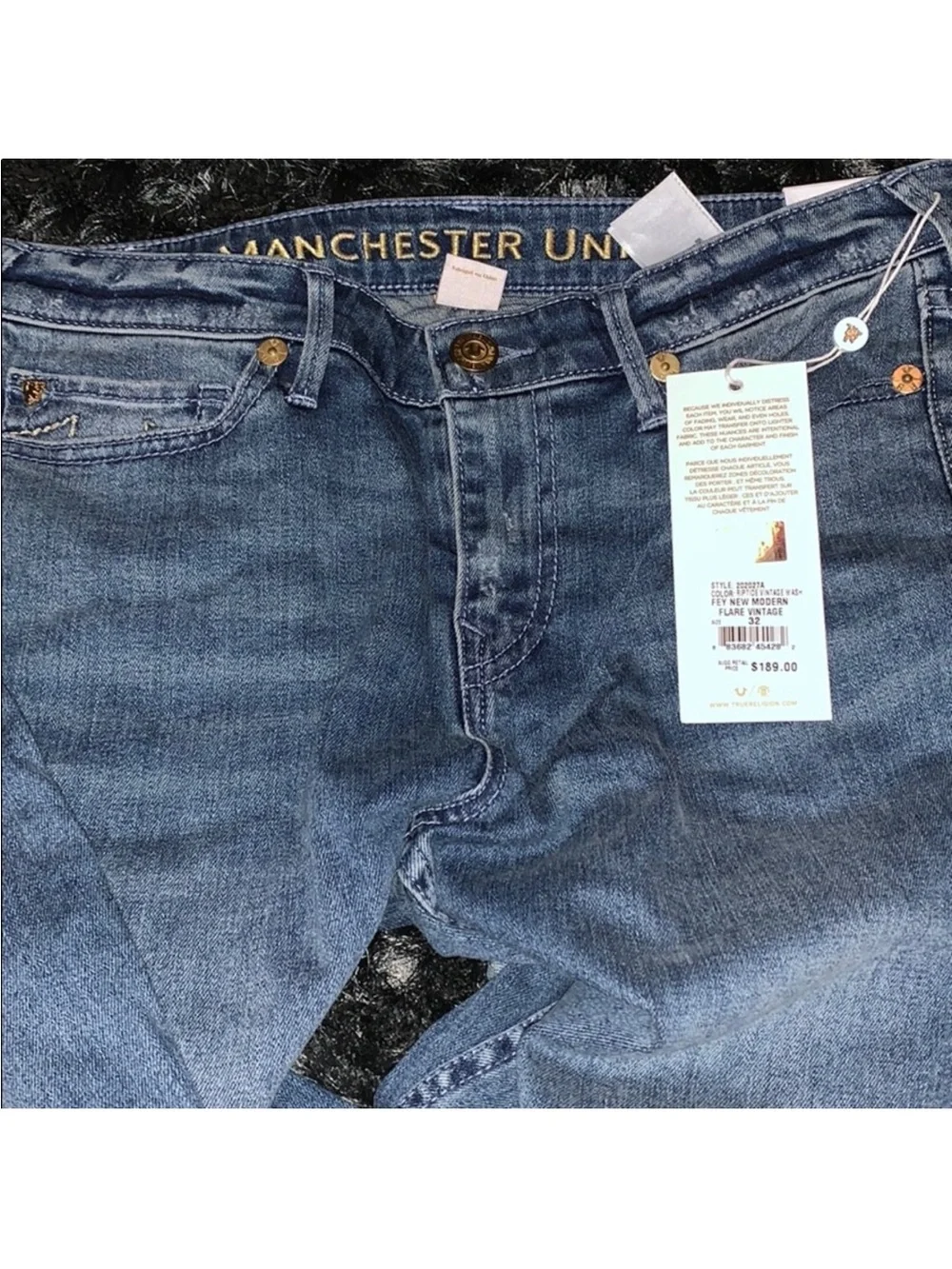 True religion x Manchester United Fey modern flare jeans